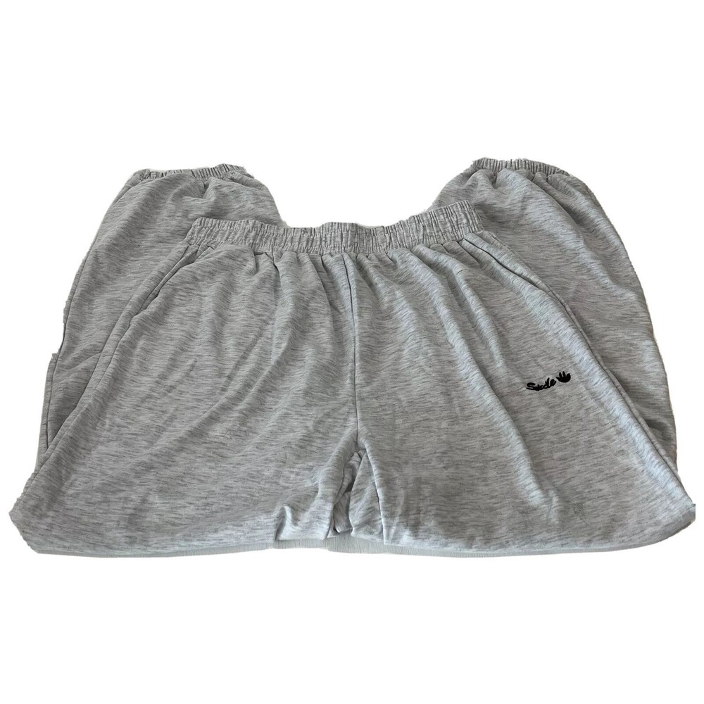 SHEIN Womens Curve Sweatpants Elastic Waist Light Gray Activewear Size Large
